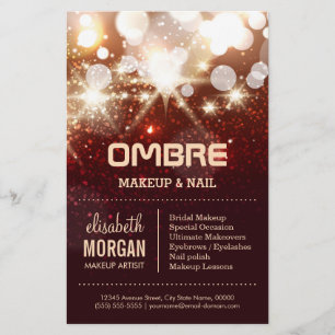 Flyer Beleza de Glamor - Glitter Dourado Na moda