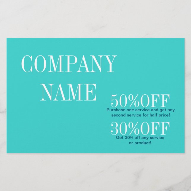 Flyer Beleza minimalista maquiadora salão de cabelo azul (Frente)