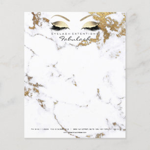 Flyer Beleza Studio Lashes Makeup Stylist Dourada Marble