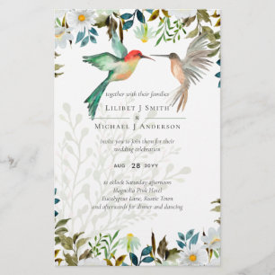 Flyer Belo casamento de Casais de HUMMINGBIRDS