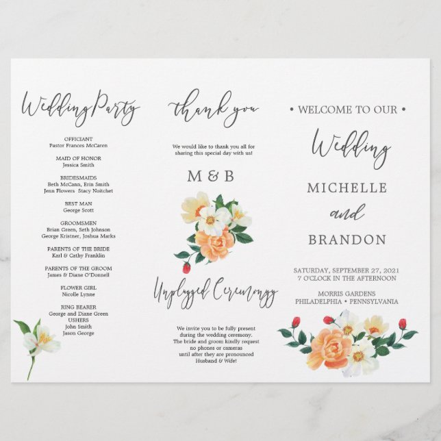 Flyer Belo Programa de Casamento da Magnolia Flor (Frente)