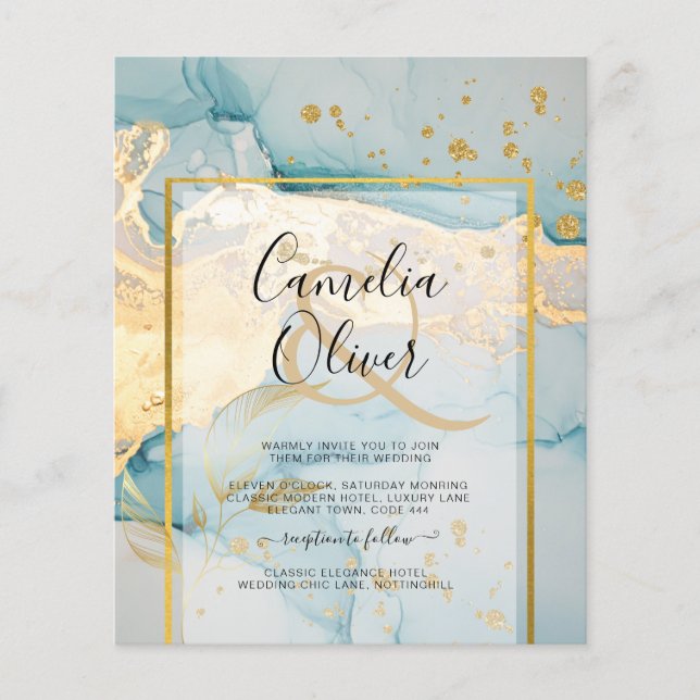 Flyer Belo Vidro Dourado Turquesa (Frente)