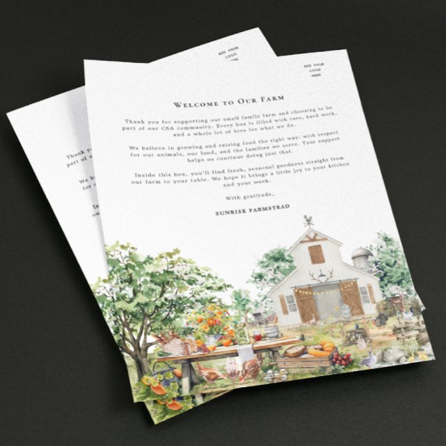 Flyer Bem-vindo à CSA da Fazenda | Pequena Propriedade R (Criador carregado)