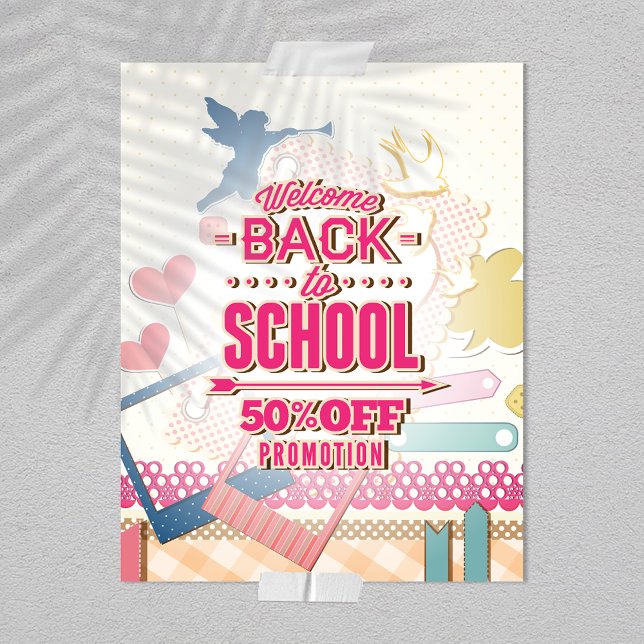 Flyer Bem-Vindo À Escola 50% De Promoção (Criador carregado)