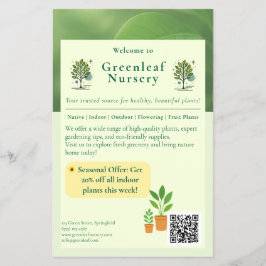 Flyer Bem-vindo à marca Greenleaf Nursery