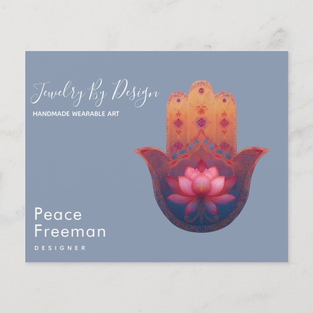 Flyer Bênção do Lótus | Mão Hamsa (Verso)
