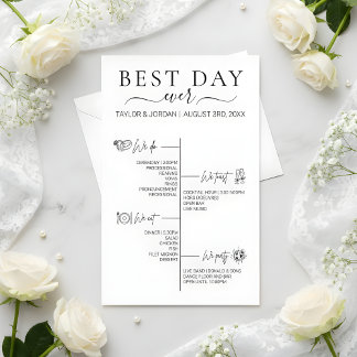 Flyer Best Day Ever | Minimalist Wedding Itinerary 