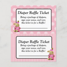 Bilhete de Raffle, Chá de fraldas Cor-de-Rosa, Cor