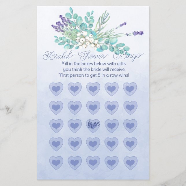Flyer Bingo Bridal de Berries Bridal, Lavanda Roxa (Frente)