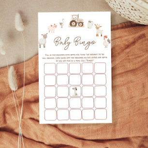 Flyer BINGO - Jogo de Chá de fraldas de Animais de Criaç