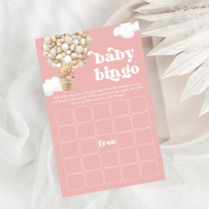 Flyer BINGO - Jogo de Chá de fraldas dos Balões do Urso