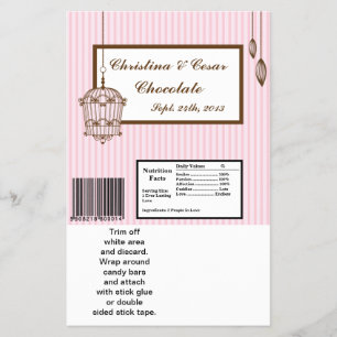 Flyer Birdcage/Stripes rosadas com grande Bar de Hershey