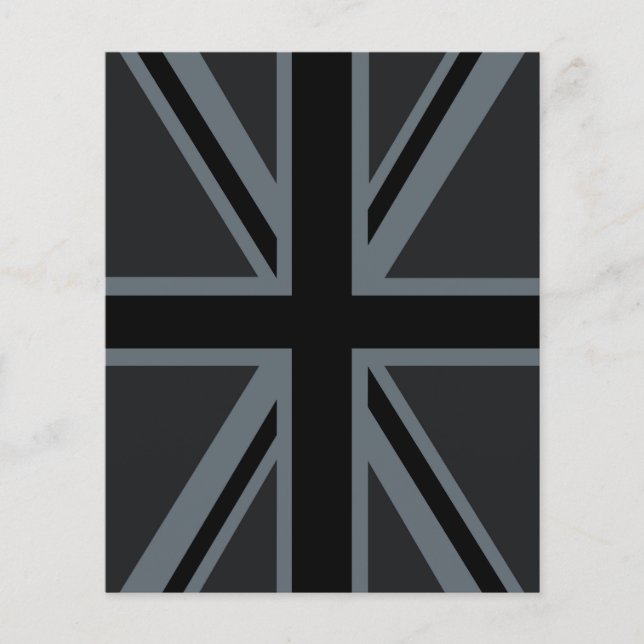 Flyer Black Union Jack British Flag Design Personalize-o (Frente)