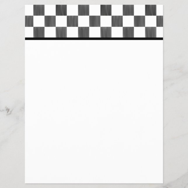 Flyer Blank Black and White Checkerboard Letterhead (Frente)
