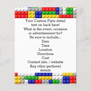 Flyer Blocos de Construção Tema Cores Primárias para Fes