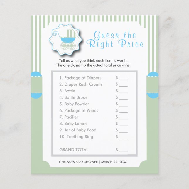 Flyer Blue and Mint Green Buggy - Preço (Frente)