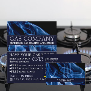 Flyer Blue Flame, Gas Engineer & Supplier Advertising
