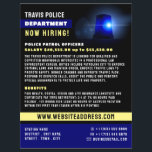 Flyer Blue Line & Siren, Agente de Polícia Recrutado<br><div class="desc">Blue Line & Siren,  Agente Policial Chamador na Loja de Cartão de visita.</div>