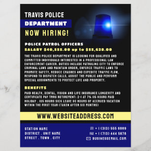 Flyer Blue Line & Siren, Agente de Polícia Recrutado