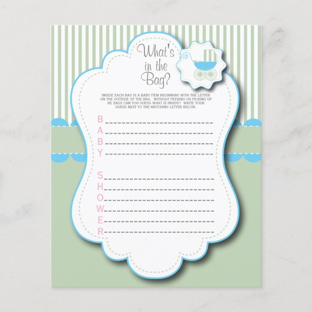 Flyer Blue & Mint Green Baby Buggy - O que há no Saco? (Frente)