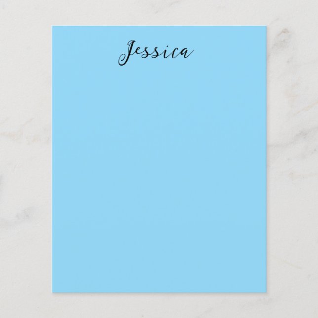 Flyer Blue Modern Elegant Plain Simple Professional Name (Frente)
