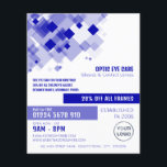 Flyer Blue Squares, Optista, técnico<br><div class="desc">Folhetos Azuis,  Óptico,  Informadores De Publicidade Técnicos Pela Loja De Cartão de visita.</div>