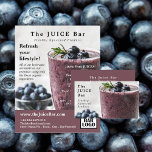 Flyer Blueberry Smoothie, publicidade para Bares de suco<br><div class="desc">Blueberry Smoothie,  Bandeiras De Publicidade De Bares De Suco Da Loja De Cartões de visitas.</div>