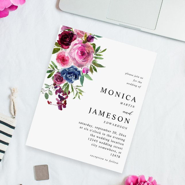 Flyer Boate Floral Azul-Rosa-Quente e Marinho 3 (Criador carregado)