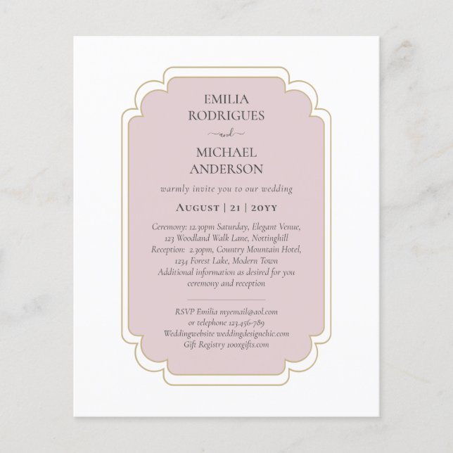 Flyer Boda de Orçamento Bilíngue Espanhol Casamento (Frente)