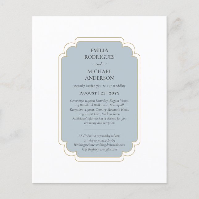 Flyer Boda de Orçamento Bilíngue Espanhol Casamento (Frente)