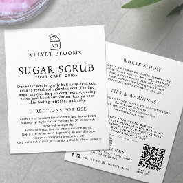 Flyer Body scrub packaging insert care marketing