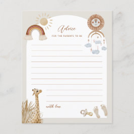 Flyer Bohemian Toys Giraffe Sun Advice para pais