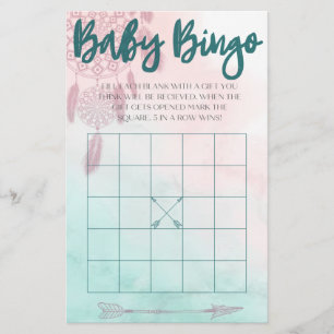 Flyer Boho Baby Bingo