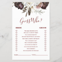 Boho Burgundy Rosas caem Chá de panela