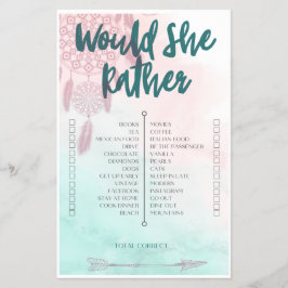 Flyer Boho Ela Iria Preferencialmente Jogo De Chá de fra