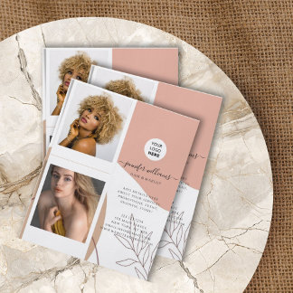Flyer Boho Elegante Logotipo Personalizado Foto Promocio