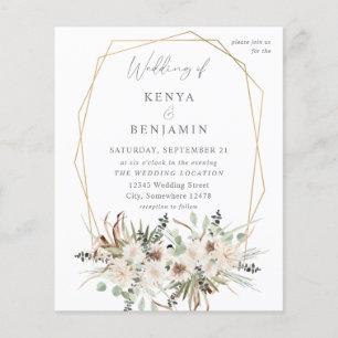 Flyer Boho Eucalyptus & Beige Casamento Floral 2