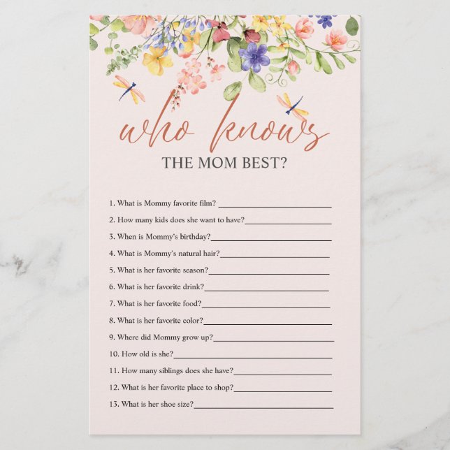 Flyer Boho Flowers e Dragonfly CHÁ DE FRALDAS QUE SABE (Frente)