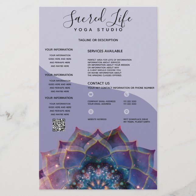 Flyer Boho Nebula Mandala, Mística (Frente)