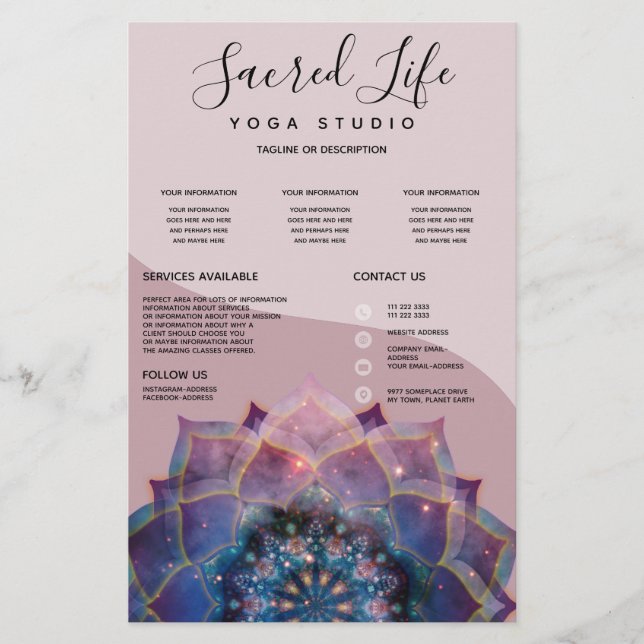 Flyer Boho Nebula Mandala, Mística (Frente)