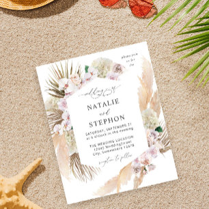Flyer Boho Pampas Grass Beach Casamento Floral