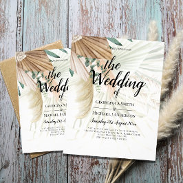 Flyer BoHO Pampas Grass Beige Green Terracotta Casamento