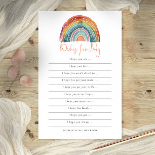Flyer Boho Retro Rainbow deseja para o jogo do Chá de fr