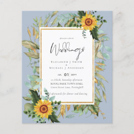 Flyer Boho Sunflower Greenery Watercolor BUDGET