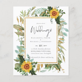 Flyer Boho Sunflower Greenery Watercolor BUDGET