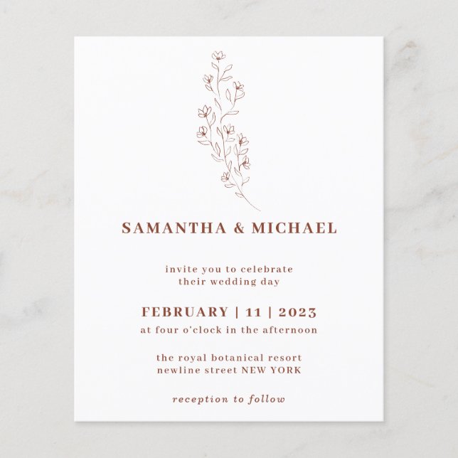 Flyer Boho Terracota Indie Rústico Botânico orçamento mi (Frente)