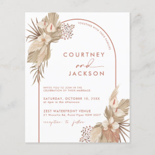 Flyer Boho Terracotta Arch Pampas Grass Casamento