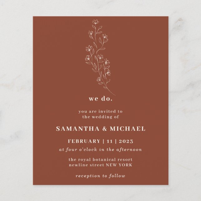 Flyer Boho Terracotta Indie Brown Botanic nós fazemos or (Frente)