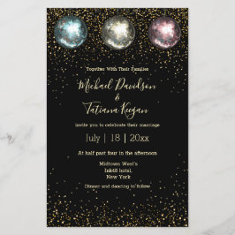 Flyer Bolas de discoteca - convite para o casamento de o