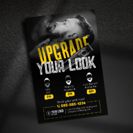 Flyer Bold e Moderno Barber Compro Cabelo Estilhador